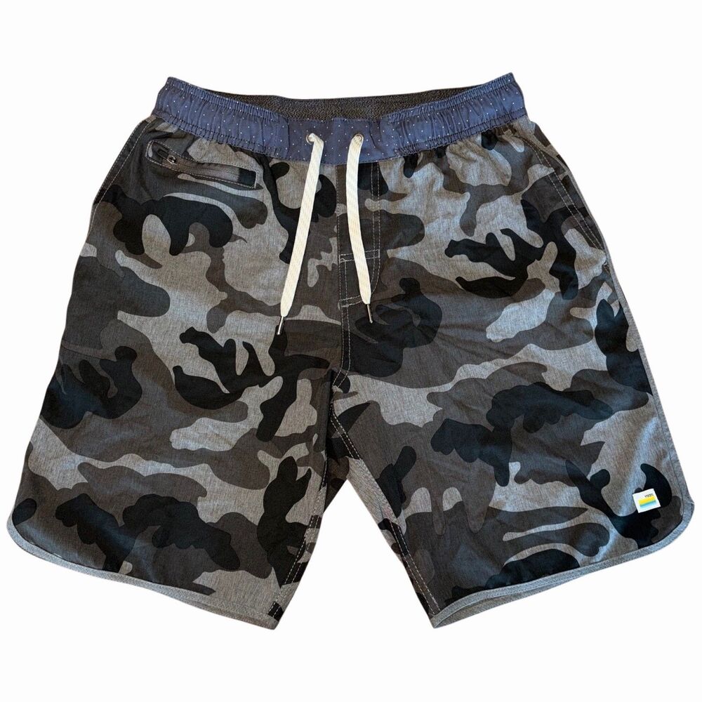Vuori Mens The banks shorts Grey Camo Polka Dot Size Small Performance Stretch